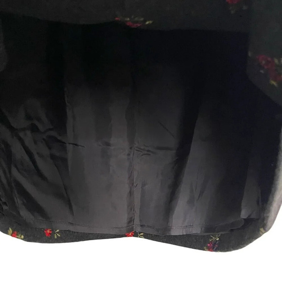 Vtg Moschino Wool Cashmere Blend Floral Embroidery Skirt Size 12 Italy - Picture 5 of 8